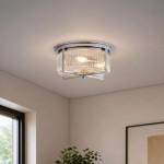 Sophie - Chrome 3 Light Flush with Clear Ribbed Glass IP44