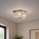 Searchlight-24350-35CC - Sophie - Chrome 3 Light Flush with Clear Ribbed Glass IP44