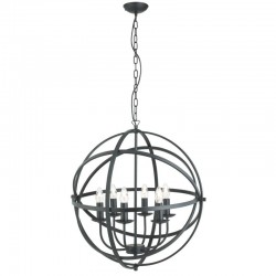 Orbit - Matt Black 6 Light Spherical Cage Pendant