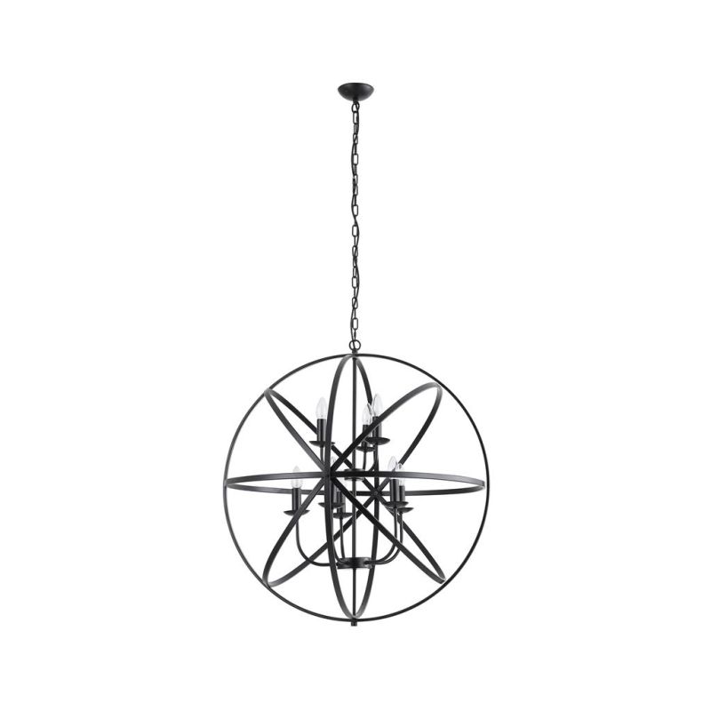 Searchlight-2478-8BK - Orbit - Matt Black 8 Light Spherical Cage Pendant