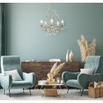 Almandite - Cream & Gold with Crystal 5 Light Centre Fitting