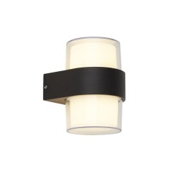 Pittsburgh - Black LED Wall Lamp with Clear & White Diffuser