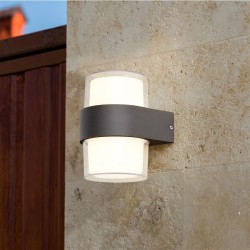 Pittsburgh - Black LED Wall Lamp with Clear & White Diffuser