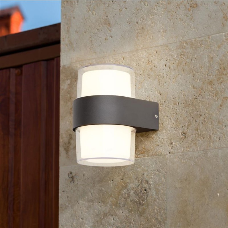 Searchlight-25123-2BK - Pittsburgh - Black LED Wall Lamp with Clear & White Diffuser