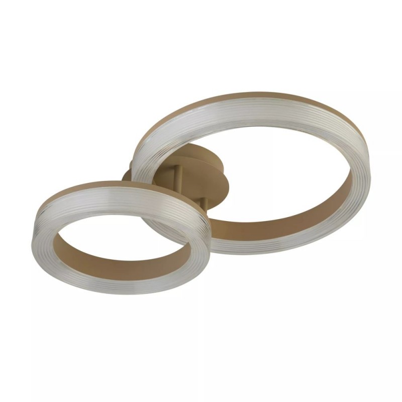 Searchlight-25132SA - Lumen - Sand CCT Semi Flush with Clear Diffuser