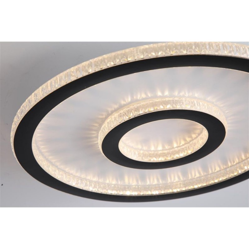 Searchlight-25688-35BK - Roundel - White & Black LED Fush with Crystal