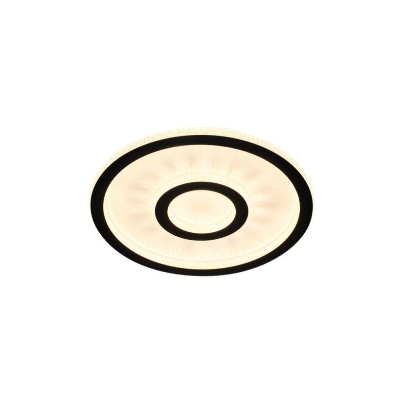 Searchlight-25688-35BK - Roundel - White & Black LED Fush with Crystal