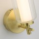 Searchlight-26253SB - Mod - Satin Brass LED Wall Lamp with Ribbed Glass