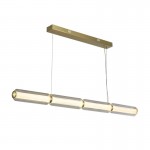 Mod - Satin Brass LED over Island Fitting with Ribbed Glass Mod - Satin Brass LED over Island Fitting with Ribbed Glass