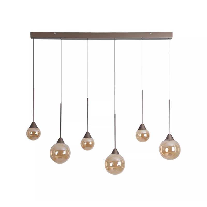 Searchlight-26301-6BZ - Opus Lux - Bronze CCT over Island Fitting with Amber Glass