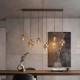 Searchlight-26301-6BZ - Opus Lux - Bronze CCT over Island Fitting with Amber Glass
