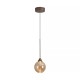 Searchlight-26302-1BZ - Opus Lux - Bronze CCT Pendant with Amber Glass