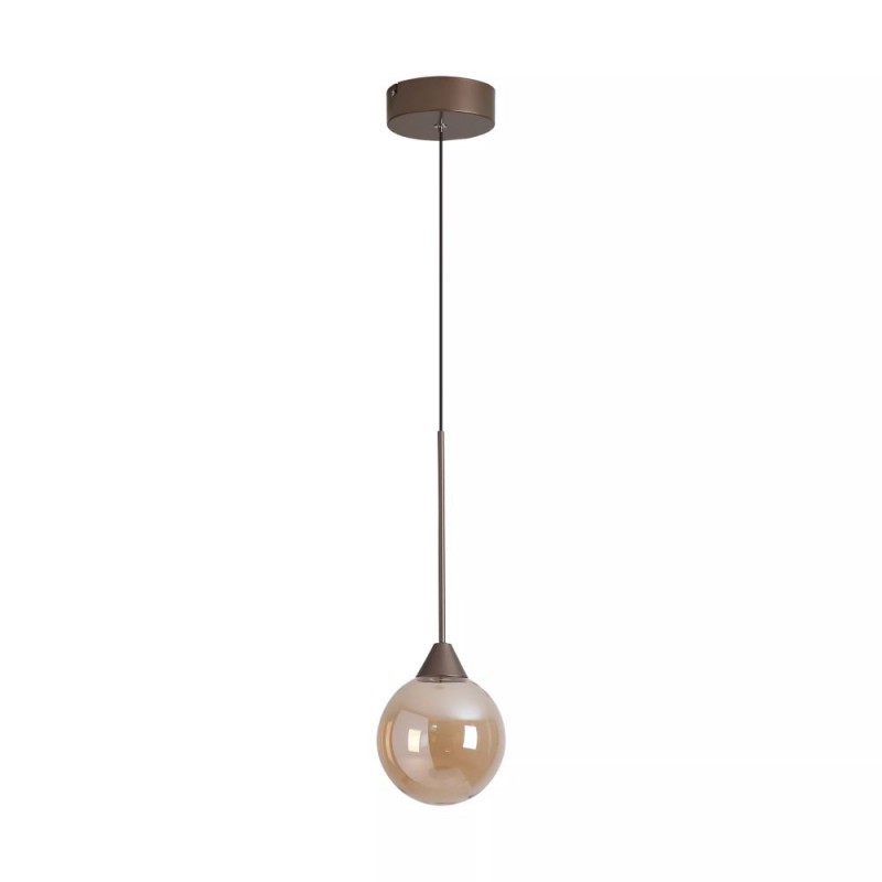 Searchlight-26302-1BZ - Opus Lux - Bronze CCT Pendant with Amber Glass