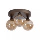 Searchlight-26302-3BZ - Opus Lux - Bronze 3 Light CCT Flush with Amber Glass
