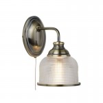 Bistro II - Textured Clear Glass & Antique Brass Wall Lamp Bistro II - Textured Clear Glass & Antique Brass Wall Lamp