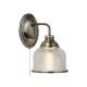 Searchlight-2671-1AB - Bistro II - Textured Clear Glass & Antique Brass Wall Lamp
