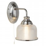 Bistro II - Textured Clear Glass & Satin Silver Wall Lamp Bistro II - Textured Clear Glass & Satin Silver Wall Lamp
