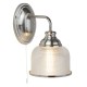 Searchlight-2671-1SS - Bistro II - Textured Clear Glass & Satin Silver Wall Lamp