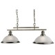 Kitchen Lights - Bistro - Alabaster Glass & Antique Brass 2 Light over Island Fitting Searchlight-2682-2AB - Bistro - Alabaster Glass & Antique Brass 2 Light over Island Fitting