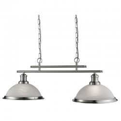 Bistro - Alabaster Glass & Satin Silver 2 Light over Island Fitting