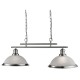 Searchlight-2682-2SS - Bistro - Alabaster Glass & Satin Silver 2 Light over Island Fitting
