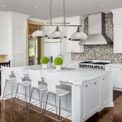 Bistro - Alabaster Glass & Antique Brass 3 Light over Island Fitting