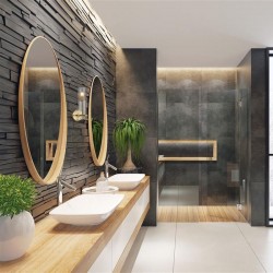 Scope - Bathroom Satin Brass Wall Lamp with Clear Glass