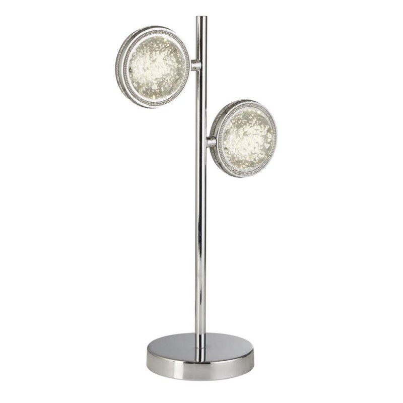 Searchlight-28701-2CC - Quartz - Chrome 2 Light LED Table Lamp with Bubble Glass