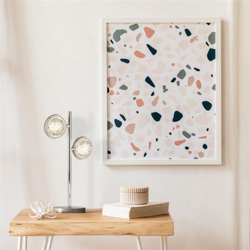 Searchlight-28701-2CC - Quartz - Chrome 2 Light LED Table Lamp with Bubble Glass