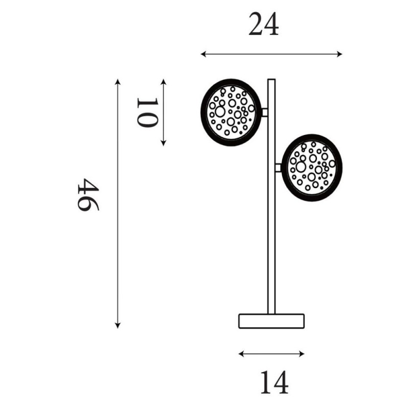 Searchlight-28701-2CC - Quartz - Chrome 2 Light LED Table Lamp with Bubble Glass