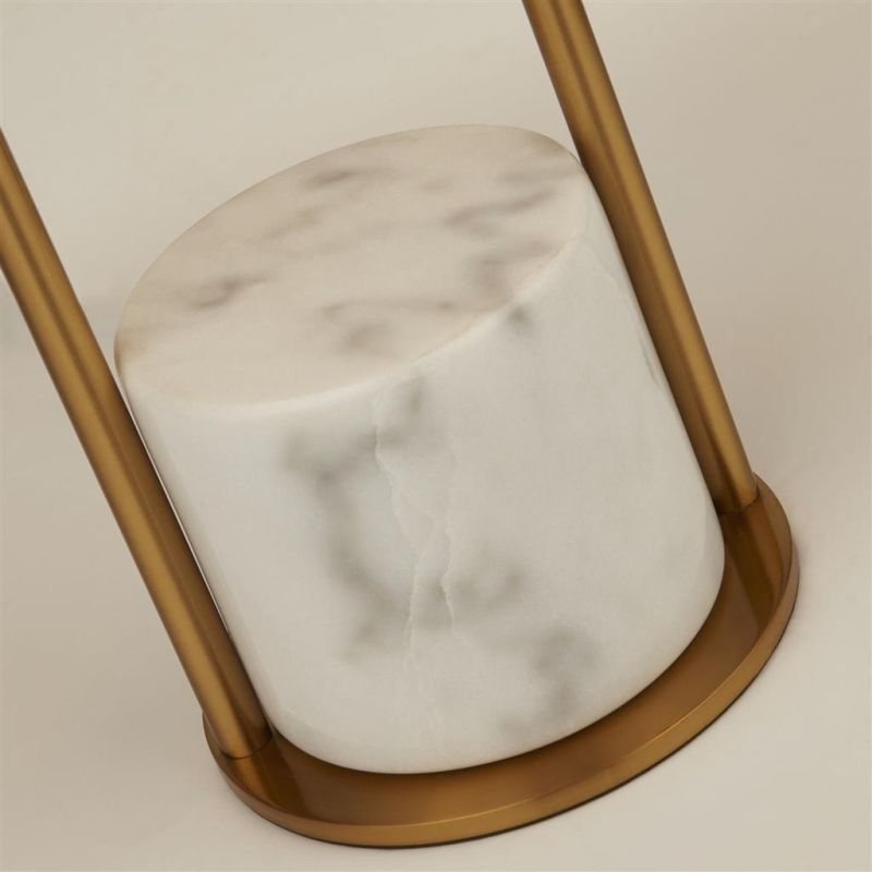 Searchlight-2871GO - Claire - Gold & White Marble Table Lamp with White Shade