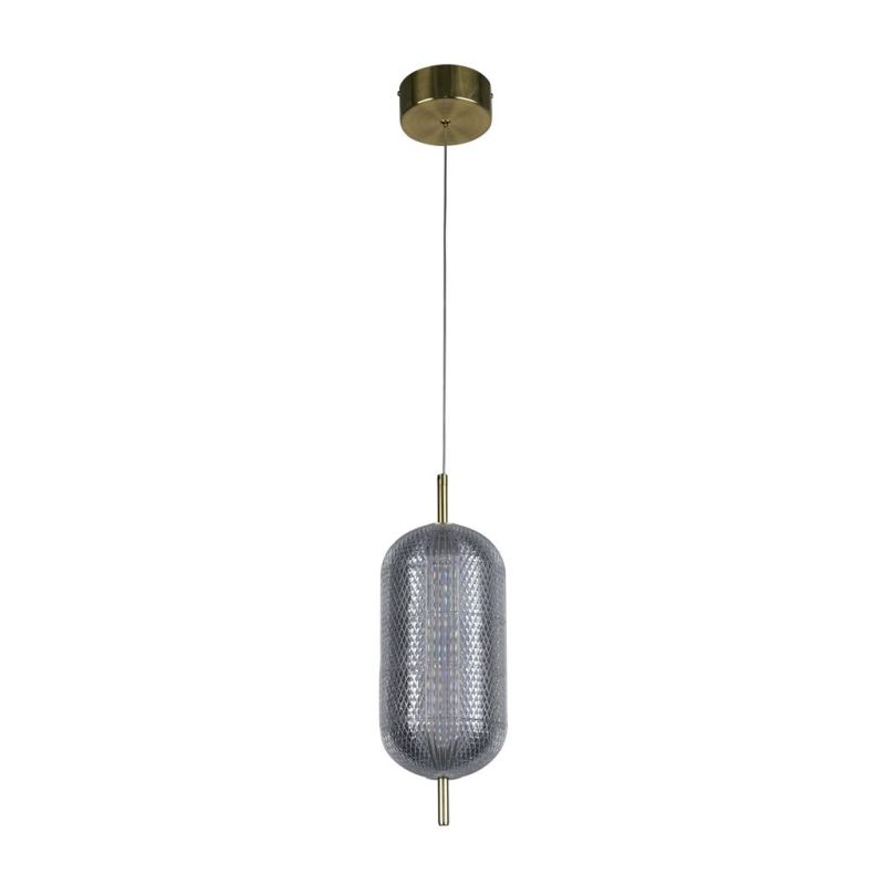 Searchlight-28803SB - Capsule - Satin Brass LED Pendant with Clear Acrylic Shade