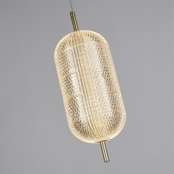 Capsule - Satin Brass LED Pendant with Clear Acrylic Shade Capsule - Satin Brass LED Pendant with Clear Acrylic Shade