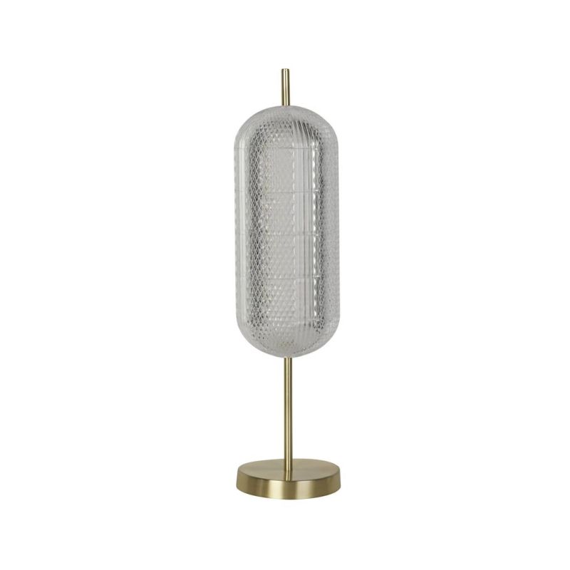 Searchlight-28805SB - Capsule - Satin Brass LED Table Lamp with Clear Acrylic Shade