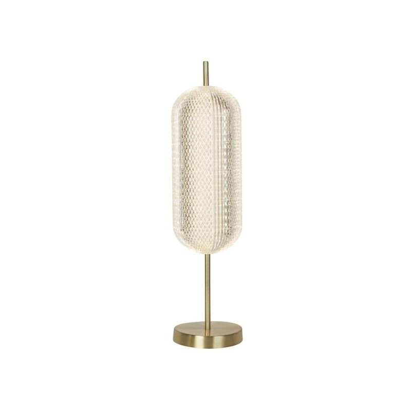 Searchlight-28805SB - Capsule - Satin Brass LED Table Lamp with Clear Acrylic Shade