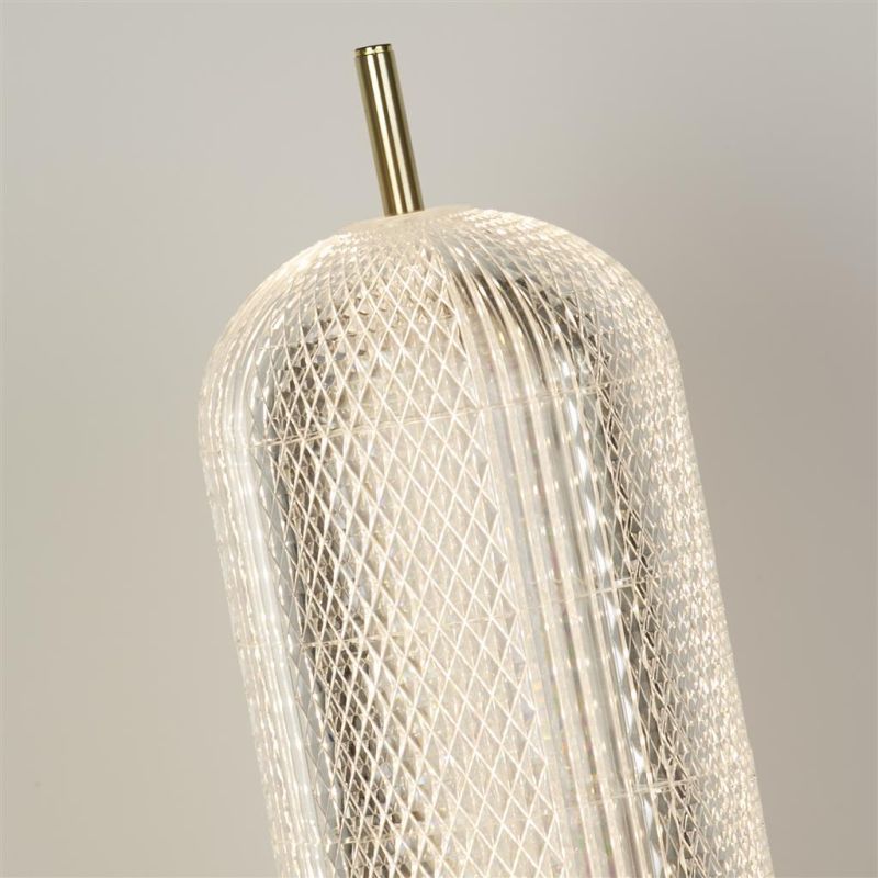 Searchlight-28805SB - Capsule - Satin Brass LED Table Lamp with Clear Acrylic Shade