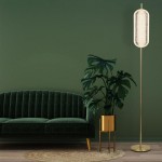 Capsule - Satin Brass LED Floor Lamp with Clear Acrylic Shade Capsule - Satin Brass LED Floor Lamp with Clear Acrylic Shade