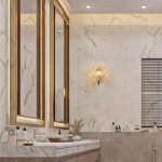 Shell - Satin Brass Wall Lamp with Amber Ombre Glass IP44