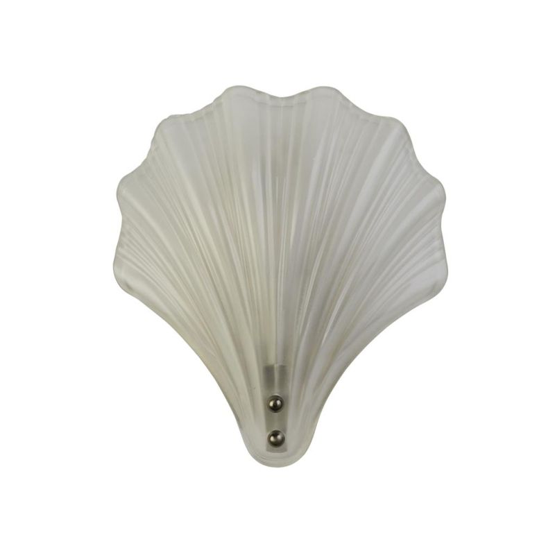 Searchlight-28980SS - Shell - Satin Silver Wall Lamp with Frosted Glass IP44