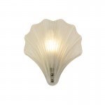 Shell - Satin Silver Wall Lamp with Frosted Glass IP44 Shell - Satin Silver Wall Lamp with Frosted Glass IP44