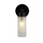 Imperial - Black Wall Lamp with Ribbed Glass IP44 Imperial - Black Wall Lamp with Ribbed Glass IP44