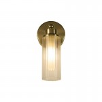 Imperial - Satin Brass Wall Lamp with Ribbed Glass IP44 Imperial - Satin Brass Wall Lamp with Ribbed Glass IP44