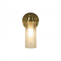 Imperial - Satin Brass Wall Lamp with Ribbed Glass IP44 Imperial - Satin Brass Wall Lamp with Ribbed Glass IP44