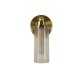 Searchlight-29981SB - Imperial - Satin Brass Wall Lamp with Ribbed Glass IP44