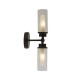 Searchlight-29982BK - Imperial - Black 2 Light Wall Lamp with Ribbed Glass IP44