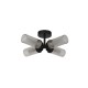 Searchlight-29984BK - Imperial - Matt Black 4 Light Flush with Ribbed Glass IP44