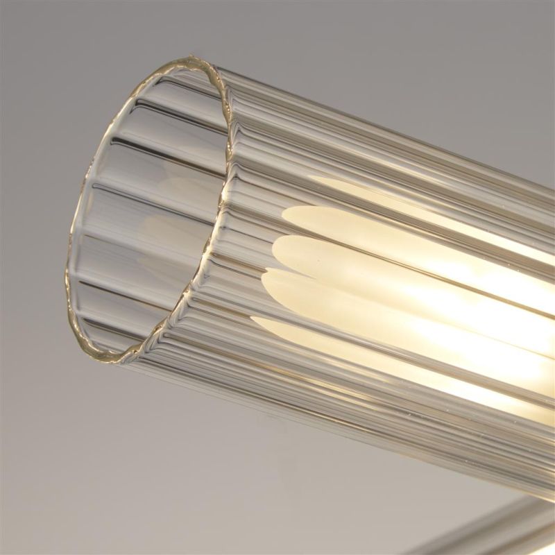 Searchlight-29984BK - Imperial - Matt Black 4 Light Flush with Ribbed Glass IP44