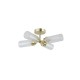 Searchlight-29984SB - Imperial - Satin Brass 4 Light Flush with Ribbed Glass IP44