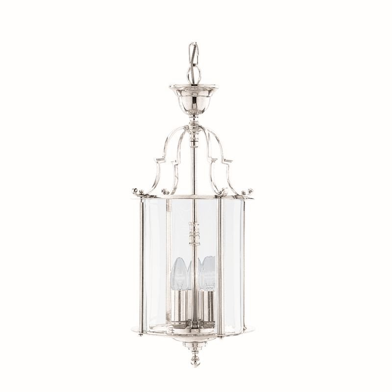 Ceiling Lights - Lanterns - Clear Glass & Chrome 3 Light Lantern Pendant Searchlight-3003-10CC - Lanterns - Clear Glass & Chrome 3 Light Lantern Pendant