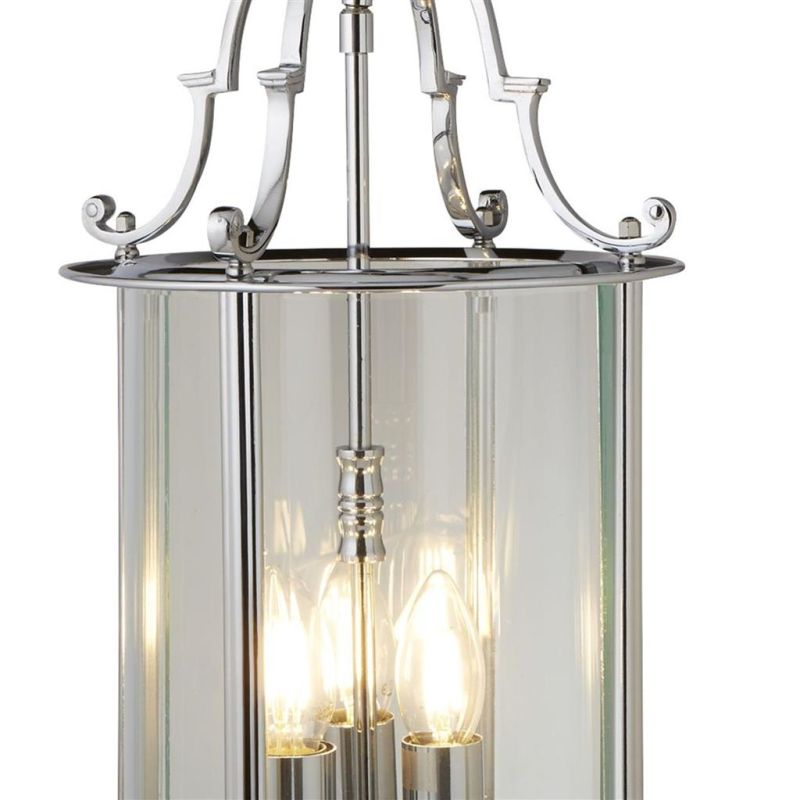 Searchlight-3003-10CC - Bevelled Lanterns - Clear Glass & Chrome 3 Light Lantern Pendant